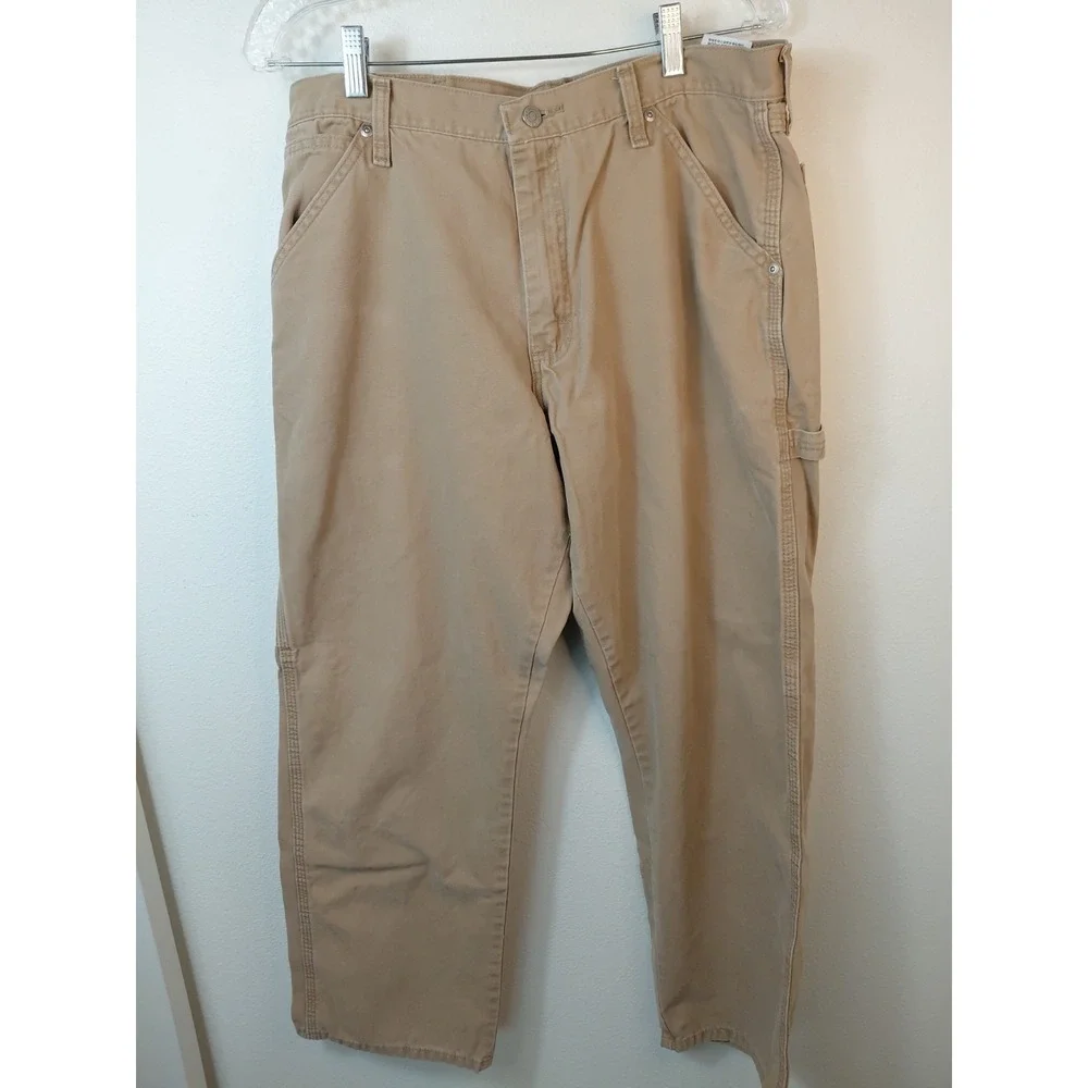 Wrangler Authentic Issue Mens 34x30 Carpenter Brown Jeans Pants 94LSWAO Canvas